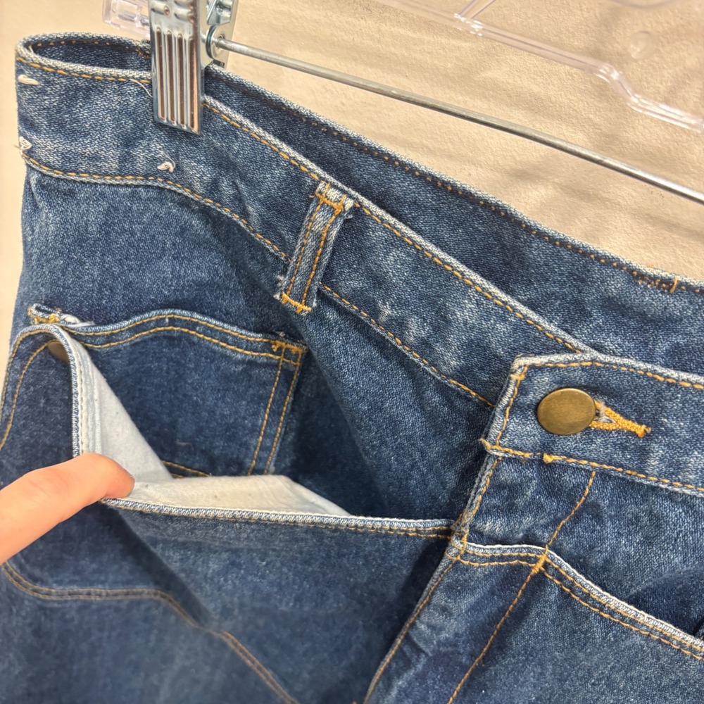 VTG 90s Davenza Ltd Paneled Mule Ear Indigo Denim Carpenter Jeans Workwear 32 - Picture 5 of 10